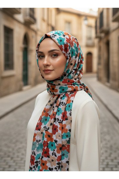 Polo Floral Print Cotton Scarf– Summer Lightweight Soft Colorful Daily Hijab ...
