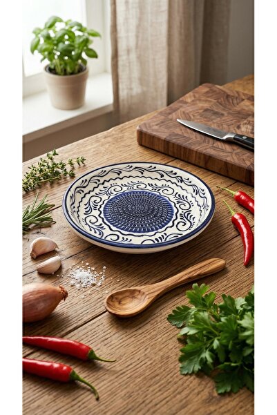 EvaniLife Ege Motif Serisi El Yapımı Çok Amaçlı Rende Tabak Sebze & Meyve Ren...