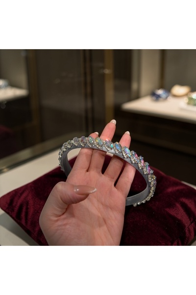 pırıltı fashıon and stone tekstil, hazır giyim Gray Sparkling Stone Crown – E...