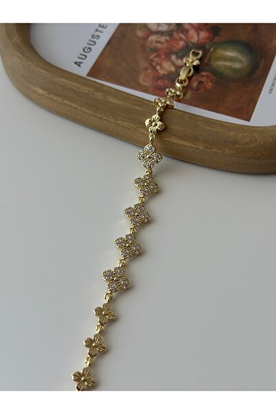 Moss Aksesuar Clover Model Zircon Stone Bracelet