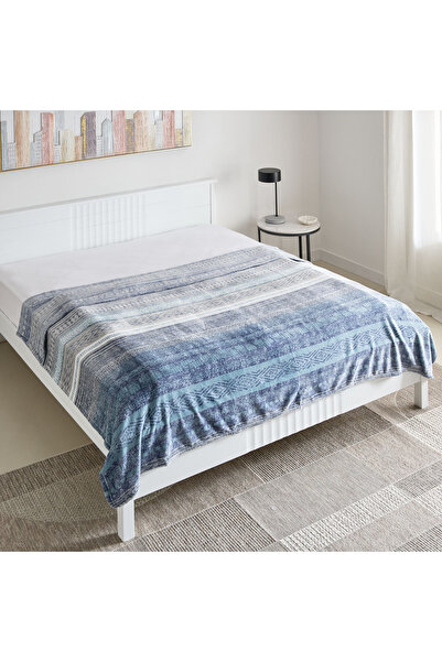 Home Box بطانية ماتريكس إنزو مطبوع من الفلانيل، مقاس كوين - 200 × 220 سم