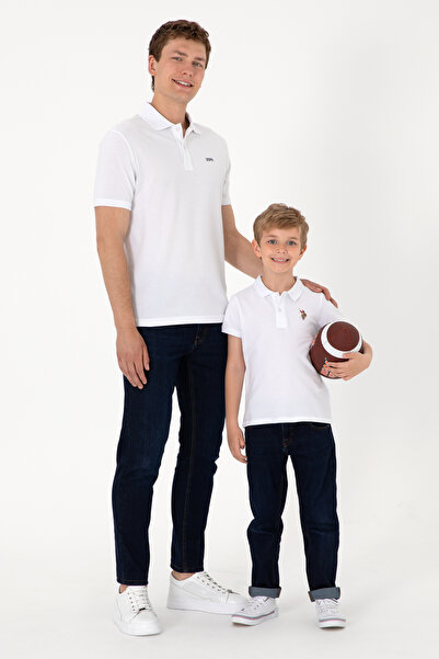 U.S. Polo Assn. Men's White Polo Shirt With Printed