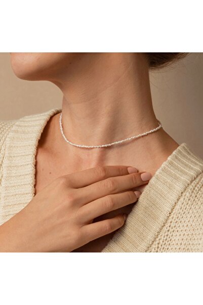 Taşmir Sertifikalı Gerçek Doğal 1-2 mm Kum İnci Kolye