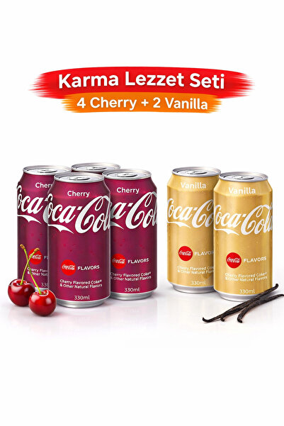 Coca-Cola Cherry Vanilla Karma Set 6’lı 330 ml (4 Cherry + 2 Vanilla)