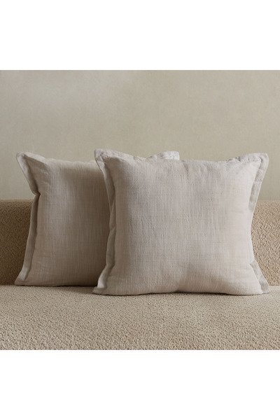 Home Box Atlanta 2-Piece Lino Cozy Duo Filled Cushion Set - 50x50 cm