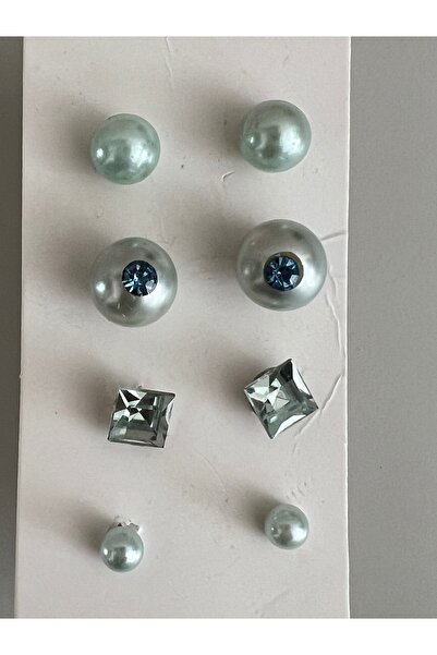 tones official Minimal Colorful Studded 6 Pairs-12 Pieces Pearl Earring Set