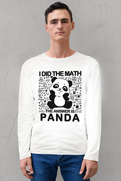 ROCKANDROLL Panda Cevabi Alb guler rotund Mânecă lungă bumbac moale Bărbați t...
