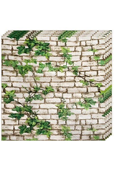 Teno 10x 3D Brick Wallpaper Teno® Ivy, 70x75 cm, 5.25 m², self-adhesive, wate...