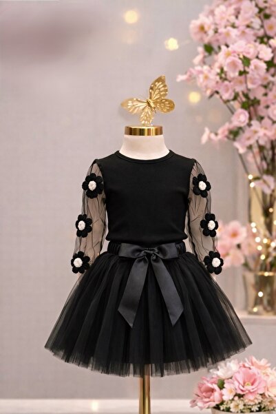 DeKuBaby Set bluză cu tul mâneci și fustă tutu, cu broderie Daisy și panglică...