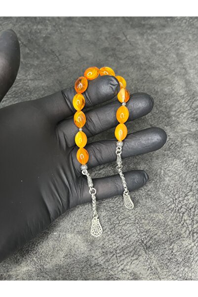 Mos Tespih Zaza Sallamalık High-End Maroon Orange Powder Amber Prayer Beads
