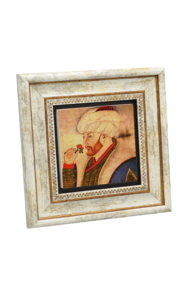 Sadrazam Fatih Sultan Mehmet cu imprimeu Tablou din piatră naturală 20X20KRT-91