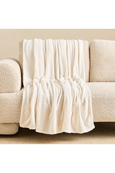 Home Box Wave Jacquard Flannel Throw - 130x160 cm