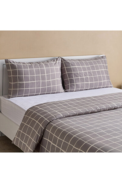 Home Box Matrix Acron 3-Piece Microfiber Printed Queen King Duvet Cover Set -...