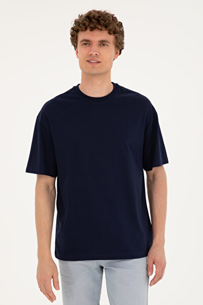 U.S. Polo Assn. Tricou Bărbați Pe Bleumarin Cu Guler Rotund Oversize