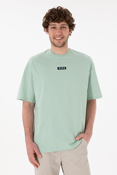 U.S. Polo Assn. Men's Pale Green T-Shirt With Round Collar And Oversize USPA ...