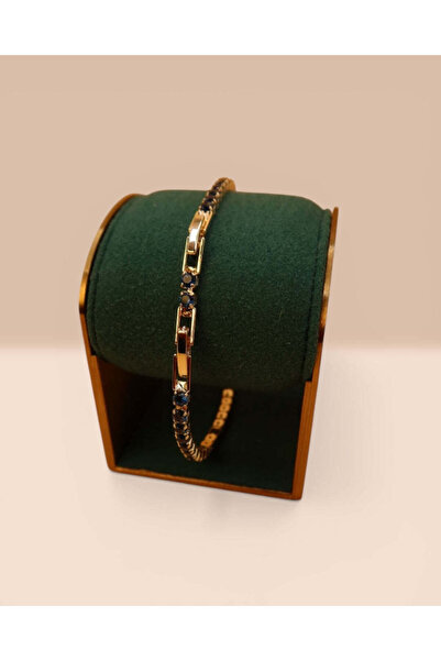 LYNORO Blue Tennis Bracelet for Women/Men 18k Gold Plated 3mm