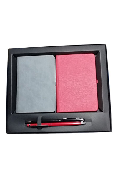 Copyder 2 Notebooks with Gift Box 2-Pen Set Hard Leather Covers Rubberized 96...