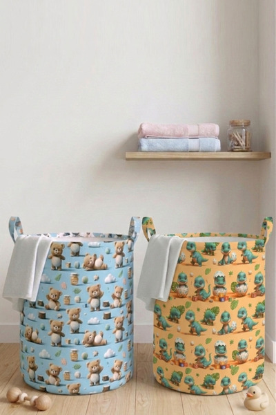 Paris Home Teddy Bear and Dinosaur Με σχέδιο Παιδικό Καλάθι Παιχνιδιών – Πτυσ...