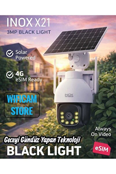 WİFİCAM İnox X21 AOV 7/24 4G Solar Kamera Geceyi Gündüz Gösterebilme
