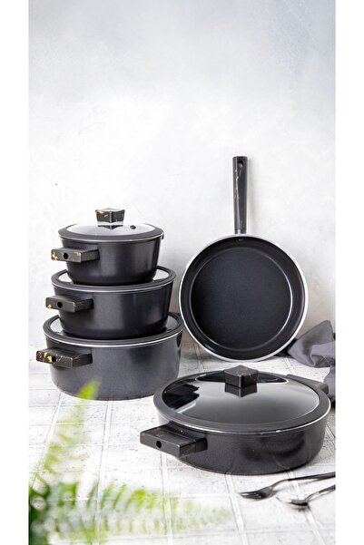 parlahome 9Pcs Cookware set Rebel series Black, Swiss Ceramic, Non-stick, Mad...