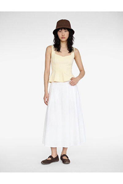 Koton U Neck Slim Fit Peplum Sleeveless Blouse