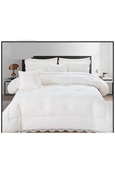 LORE 8-piece double bedsheet set, medium filling, summer style, plain lace