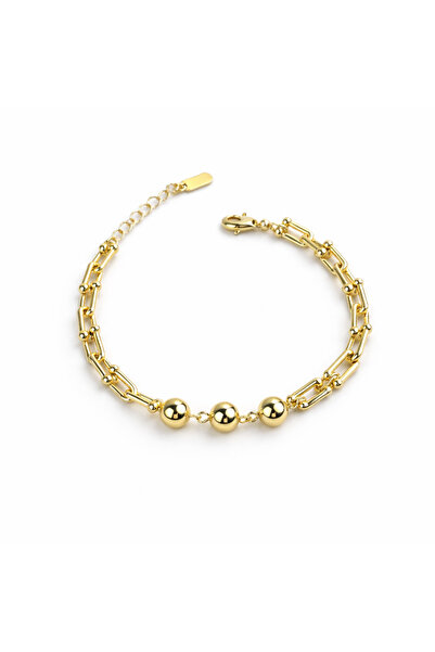 OEM Women's Gold Stainless Steel Bracelet, Water Resistant, Ball Chain Model,...