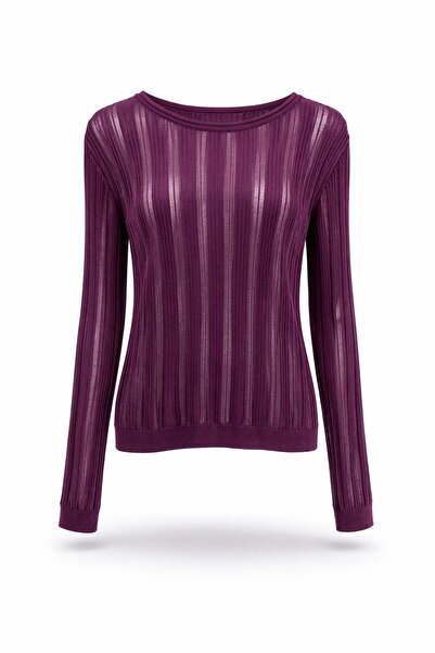 5in1Canpolat Mürdüm Crew Neck Sheer Knitwear 251327