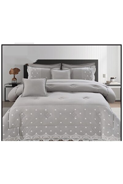 LORE 8-piece double bedsheet set, medium filling, summer style, plain lace