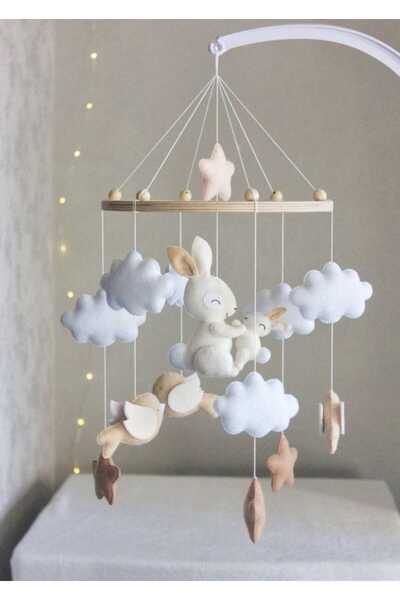 TREND METFİQ DECORATİON Premium El Yapımı Keçe Bebek Dönencesi - Montessori Y...