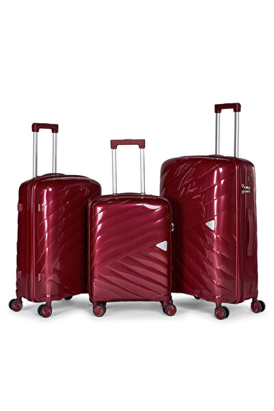 LİMRA A travel luggage set consisting of 3 wheeled suitcases with a sturdy an...