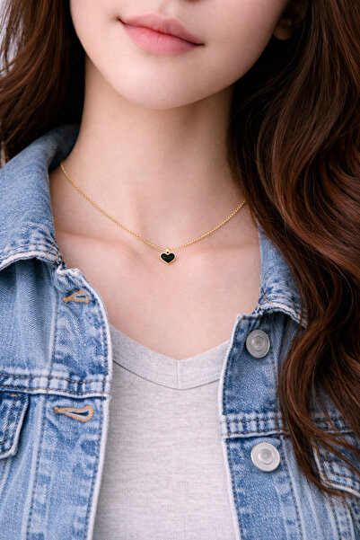 Liora De Mar Heart Pendant Chain Necklace – 40+6 cm Extension Chain