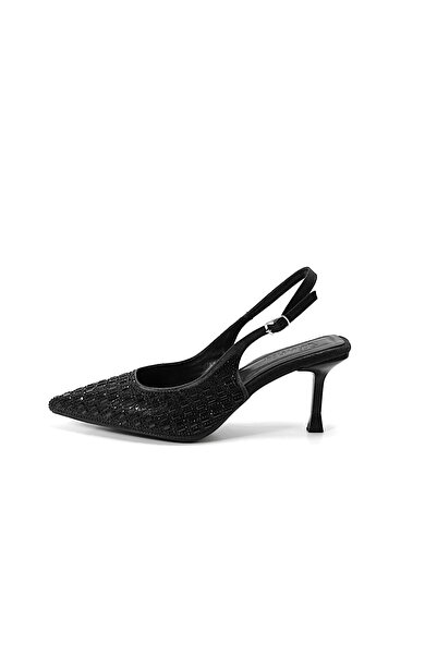 Beety 228.207 Stoned Black & Silver Stiletto Heel U Women's Stiletto Shoes