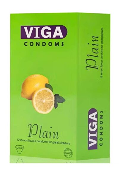 Viga Condoms Plain 12 Lemon Flavour