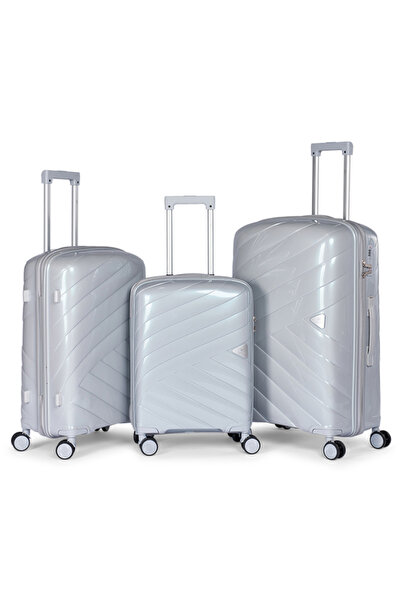 LİMRA A travel luggage set consisting of 3 wheeled suitcases with a sturdy an...