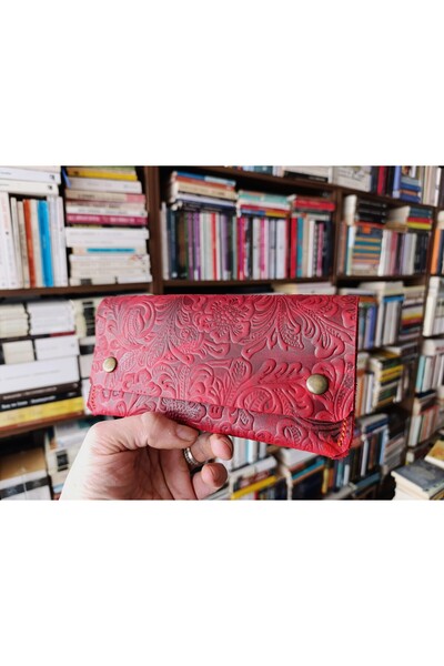 Gerçek Deri Tamamen El Emeği Kadın Cüzdan 22cm*8cm * 1 Kağıt Para Alanı 1 Kart Bölmesi NLU413