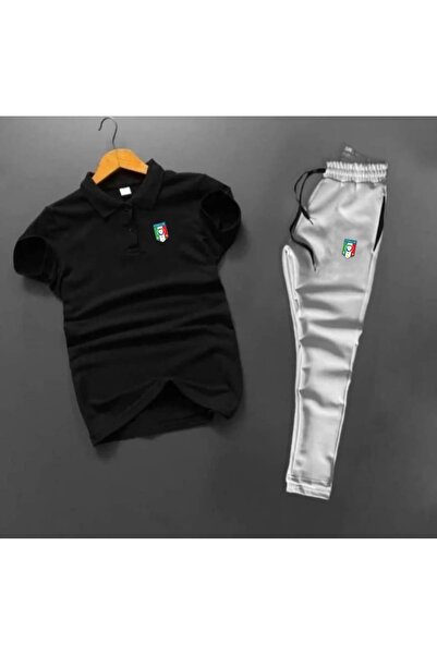 NOFLEN İtaly Polo Collar Men's Tshirt S Scuba Sweatpants