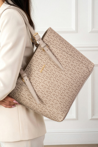 Just Polo Women's Large Size 4-Compartment Shoulder Bag & Clutch Bag (35X25 cm)