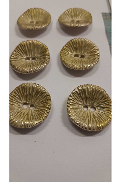 ILCARE زر معدني مطلي بالبرونز 38 مقاس 24 مم 6 قطع