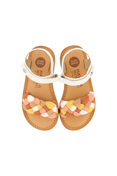 PETIT-ATELlER Girls Leather Sandal Wide Braided Rope Toe Strap Velcro Ankle F...