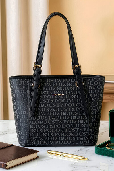 Just Polo Women's Large Size 4-Compartment Shoulder Bag & Clutch Bag (35X25 cm)