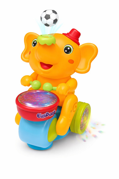 OEM Elefant Interactiv cu Lumini și Sunete pentru Bebeluși, Portocaliu, 6+ luni