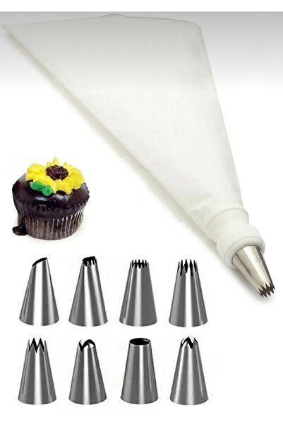 cc bin shihon 9-piece cream piping bag set with stainless steel tip
