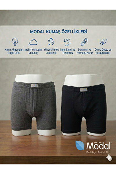 Lavint Homewear Pachet de modal BOXERE PREMIUM din material textil pentru băr...