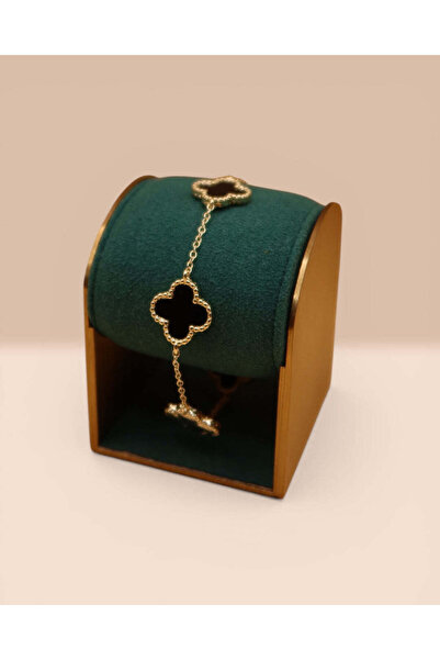 LYNORO Van Luxy Black Bracelet for Women/Men 18K Gold Plated