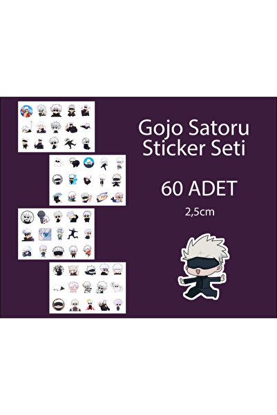Akumastik Set de autocolante Jujutsu Kaisen Goto Satoru, 60 de bucăți - 2cm -...