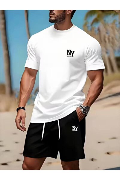 CLASSY.MODA Men's Printed T-Shirt Shorts Set Summer Comfortable Fit Oversized...