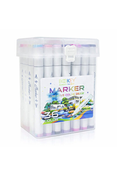 BOOKEY Professional Marker Set for Drawing and Coloring – 36 Vibrant Colors