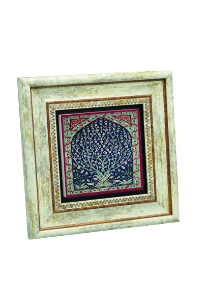 Sadrazam Iznik Tile Pattern B Printed Natural Stone Table 20X20Kd-107