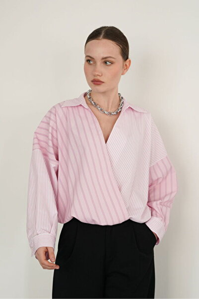 Lady Pixie Yakadan Skirt Ucuna Cross-Placed Shirt